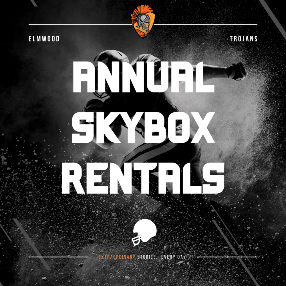 Image of football player with the text "annual skybox rentals"